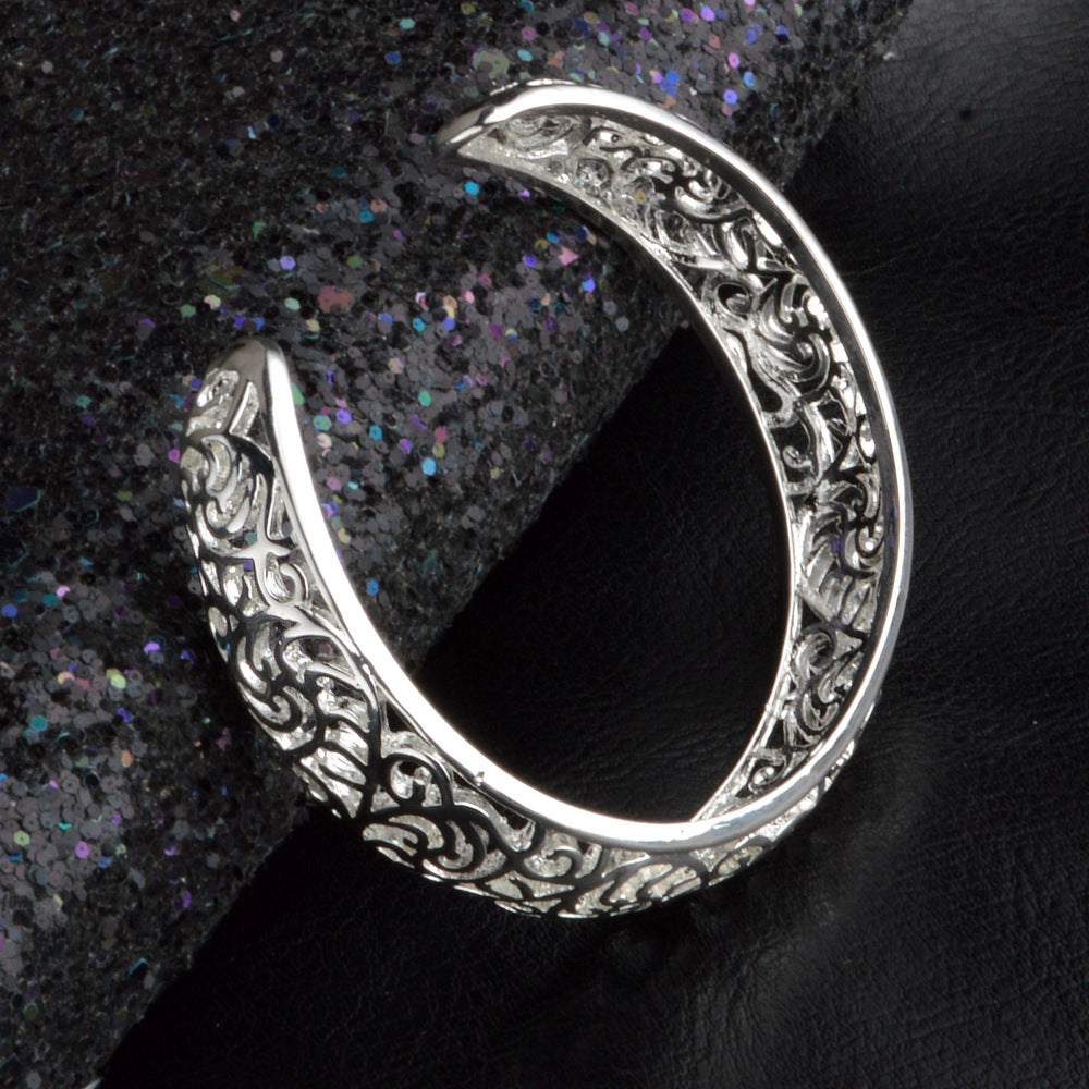 925 Silver Hollow Pattern  Cuff Bracelet&Bangle For Woman Wedding Party Silver Jewelry